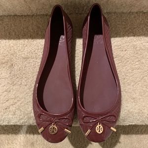Tory Burch burgundy jelly flats